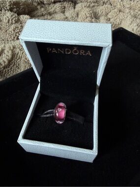 Pandora Cerise Heart Murano Glass Charm